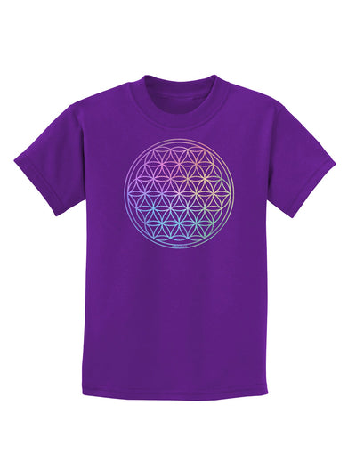 Flower of Life Circle Childrens Dark T-Shirt-Childrens T-Shirt-TooLoud-Purple-X-Small-Davson Sales