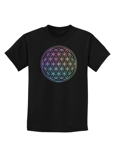 Flower of Life Circle Childrens Dark T-Shirt-Childrens T-Shirt-TooLoud-Black-X-Small-Davson Sales