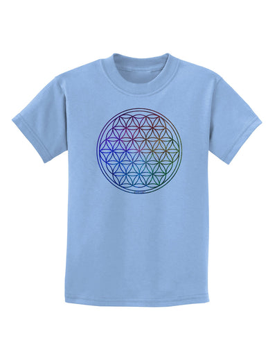 Flower of Life Circle Childrens T-Shirt-Childrens T-Shirt-TooLoud-Light-Blue-X-Small-Davson Sales