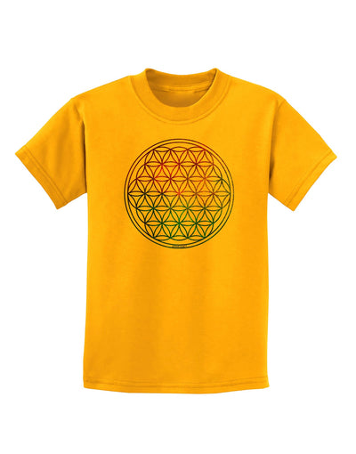 Flower of Life Circle Childrens T-Shirt-Childrens T-Shirt-TooLoud-Gold-X-Small-Davson Sales