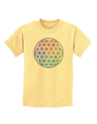 Flower of Life Circle Childrens T-Shirt-Childrens T-Shirt-TooLoud-Daffodil-Yellow-X-Small-Davson Sales