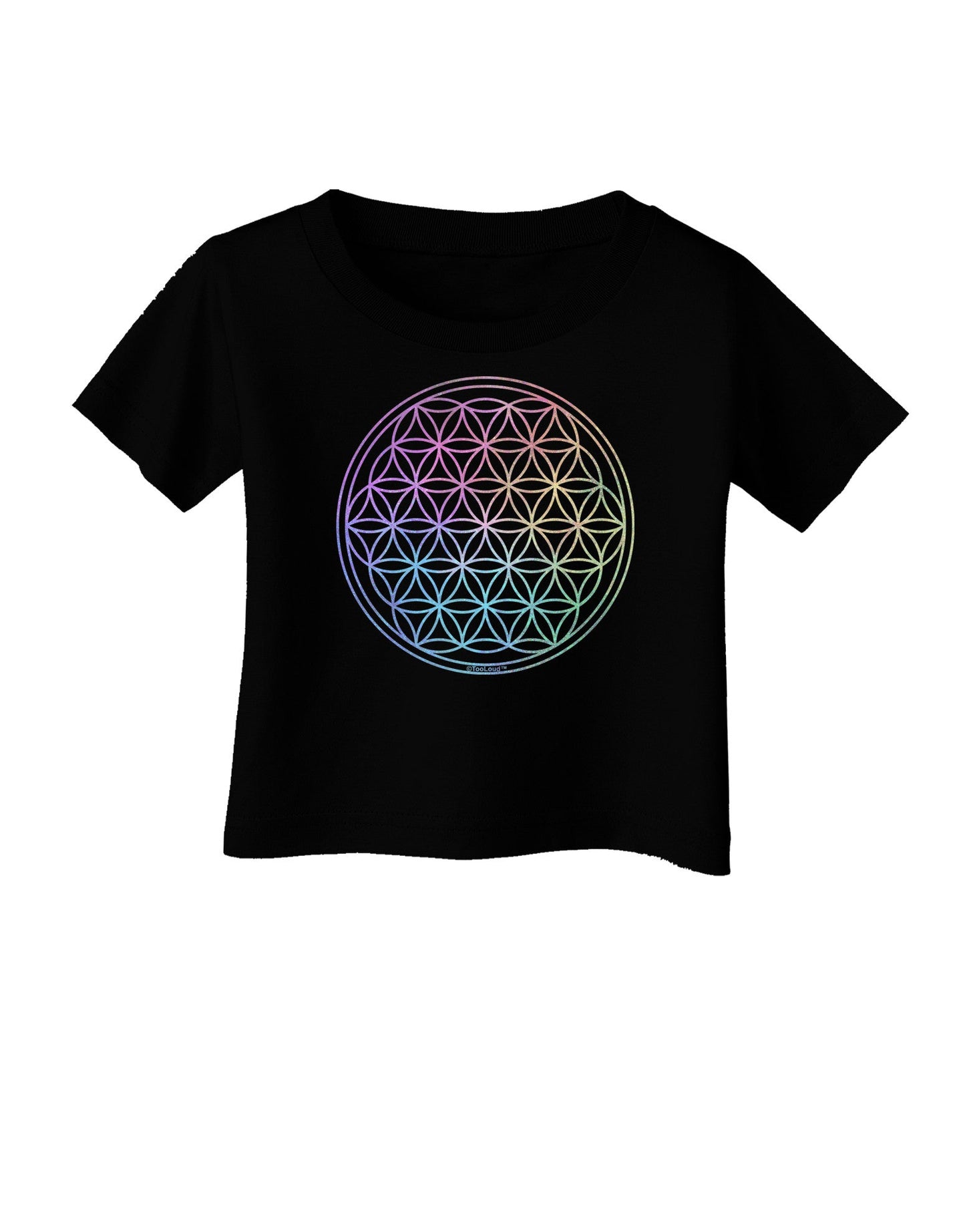 Flower of Life Circle Infant T-Shirt Dark-Infant T-Shirt-TooLoud-Black-06-Months-Davson Sales