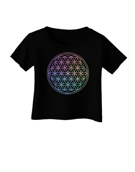 Flower of Life Circle Infant T-Shirt Dark-Infant T-Shirt-TooLoud-Black-06-Months-Davson Sales