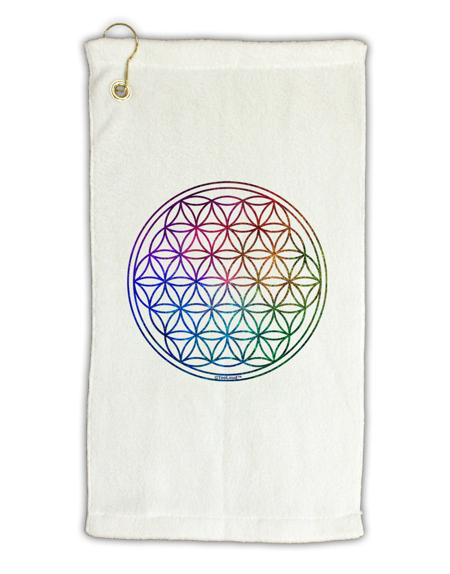 Flower of Life Circle Micro Terry Gromet Golf Towel 16 x 25 inch-Golf Towel-TooLoud-White-Davson Sales