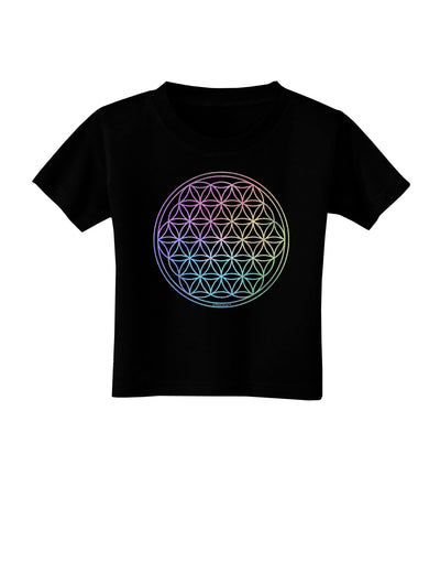 Flower of Life Circle Toddler T-Shirt Dark-Toddler T-Shirt-TooLoud-Black-2T-Davson Sales