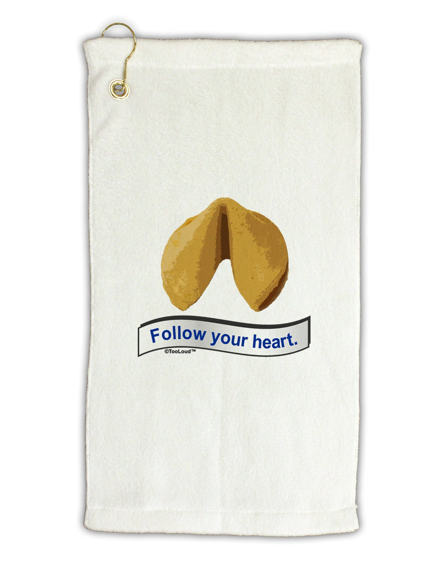 Follow Your Heart Fortune Micro Terry Gromet Golf Towel 11&#x22;x19-Golf Towel-TooLoud-White-Davson Sales