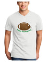 Football Turkey Happy Thanksgiving Adult V-Neck T-shirt-Mens V-Neck T-Shirt-TooLoud-White-Small-Davson Sales