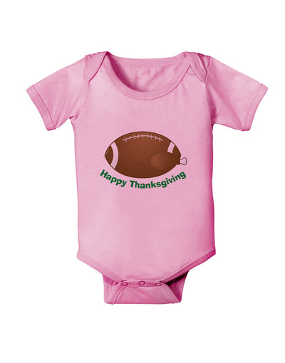 Football Turkey Happy Thanksgiving Baby Romper Bodysuit-Baby Romper-TooLoud-Light-Pink-06-Months-Davson Sales