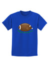 Football Turkey Happy Thanksgiving Childrens Dark T-Shirt-Childrens T-Shirt-TooLoud-Royal-Blue-X-Small-Davson Sales