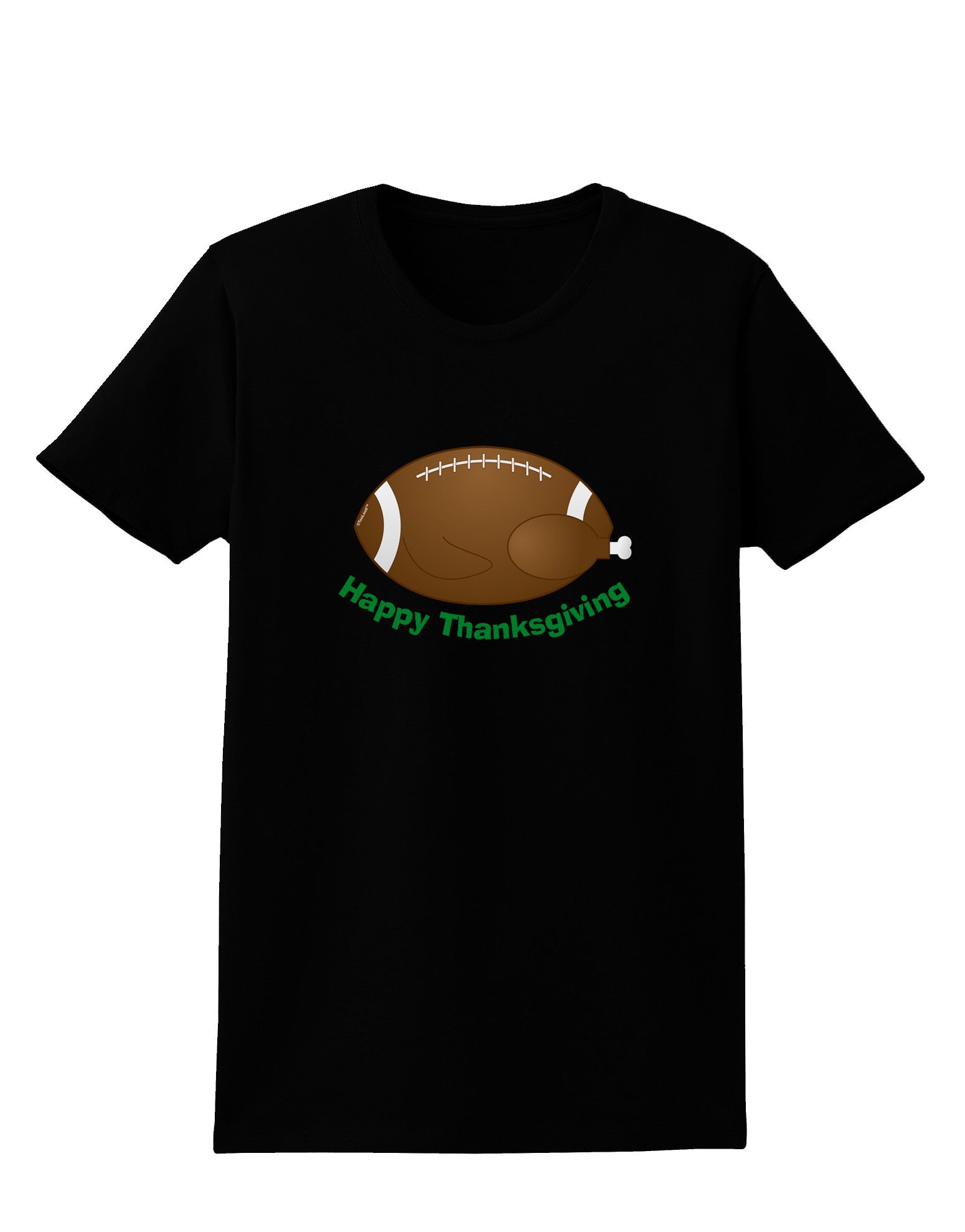 Football Turkey Happy Thanksgiving Womens Dark T-Shirt-TooLoud-Black-X-Small-Davson Sales