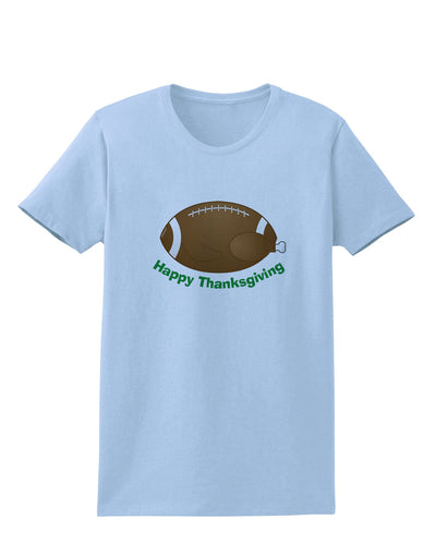 Football Turkey Happy Thanksgiving Womens T-Shirt-Womens T-Shirt-TooLoud-Light-Blue-X-Small-Davson Sales