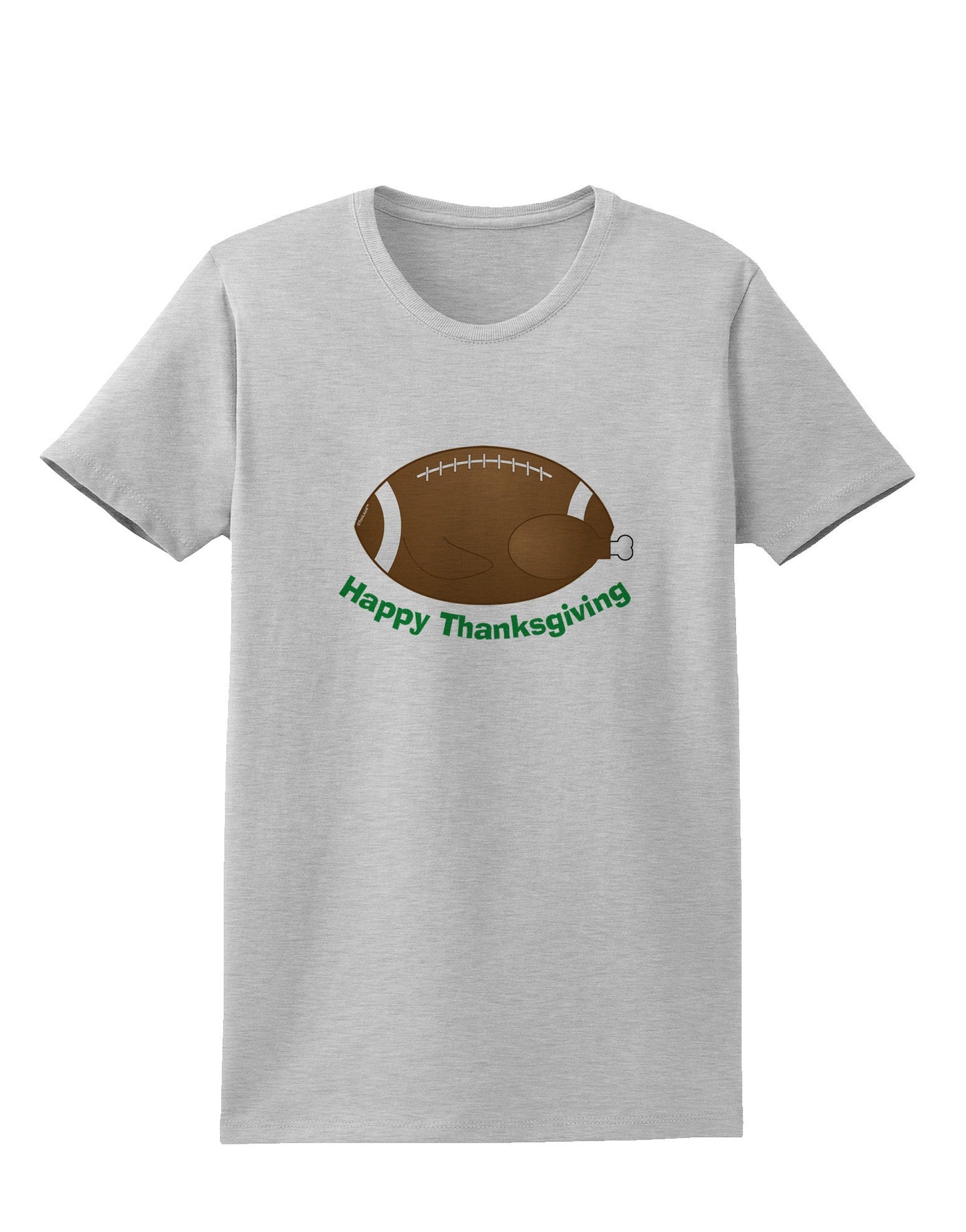 Football Turkey Happy Thanksgiving Womens T-Shirt-Womens T-Shirt-TooLoud-AshGray-X-Small-Davson Sales
