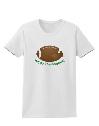 Football Turkey Happy Thanksgiving Womens T-Shirt-Womens T-Shirt-TooLoud-White-X-Small-Davson Sales