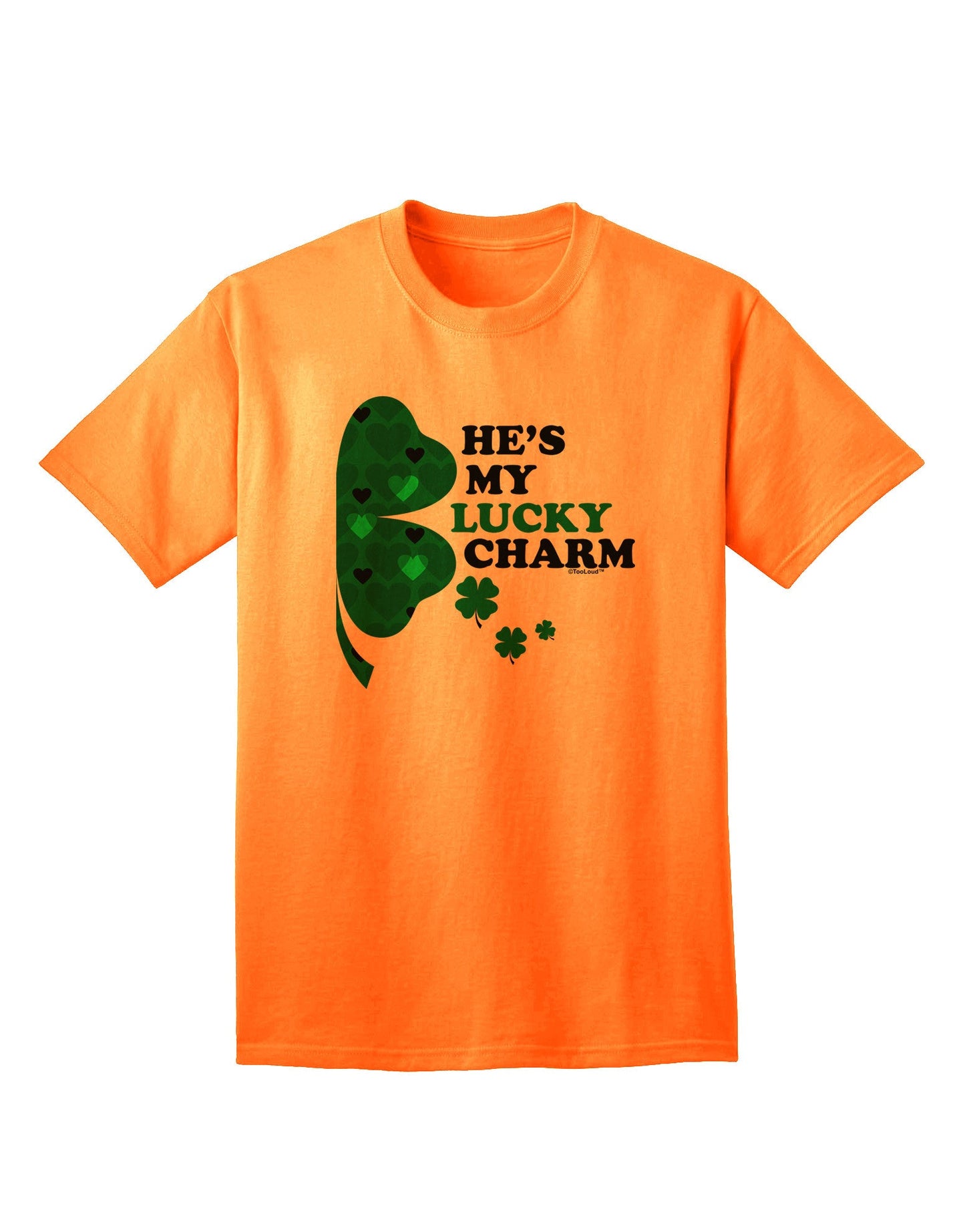 Fortuitous Fashion: He's My Lucky Charm - Premium Adult T-Shirt Collection-Mens T-shirts-TooLoud-Neon-Orange-Small-Davson Sales