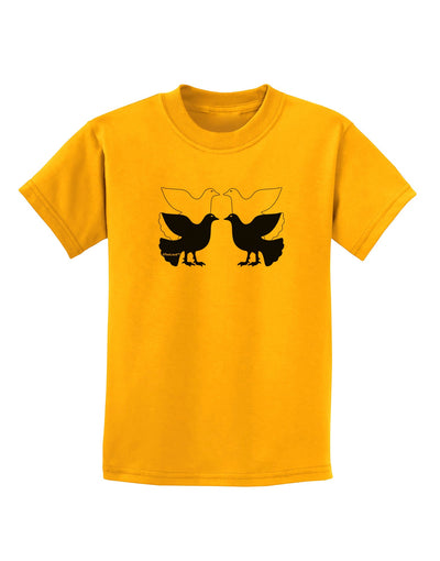 Four Calling Birds Childrens T-Shirt-Childrens T-Shirt-TooLoud-Gold-X-Small-Davson Sales