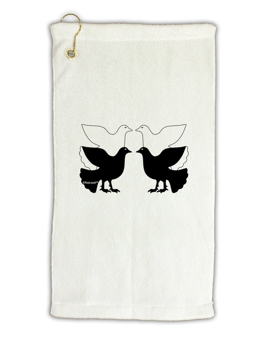 Four Calling Birds Micro Terry Gromet Golf Towel 11&#x22;x19-Golf Towel-TooLoud-White-Davson Sales