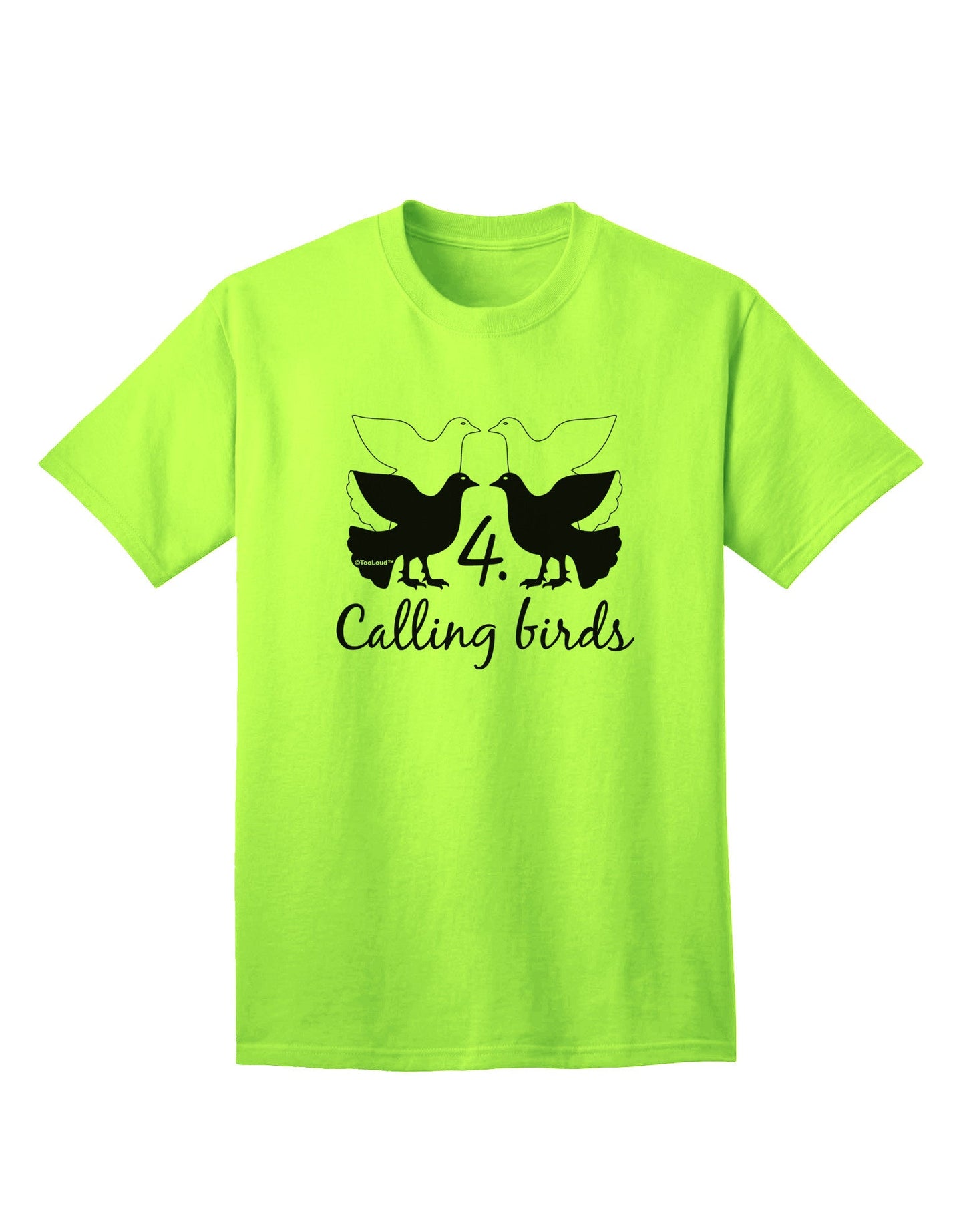 Four Calling Birds Premium Adult T-Shirt Collection-Mens T-shirts-TooLoud-Neon-Green-Small-Davson Sales