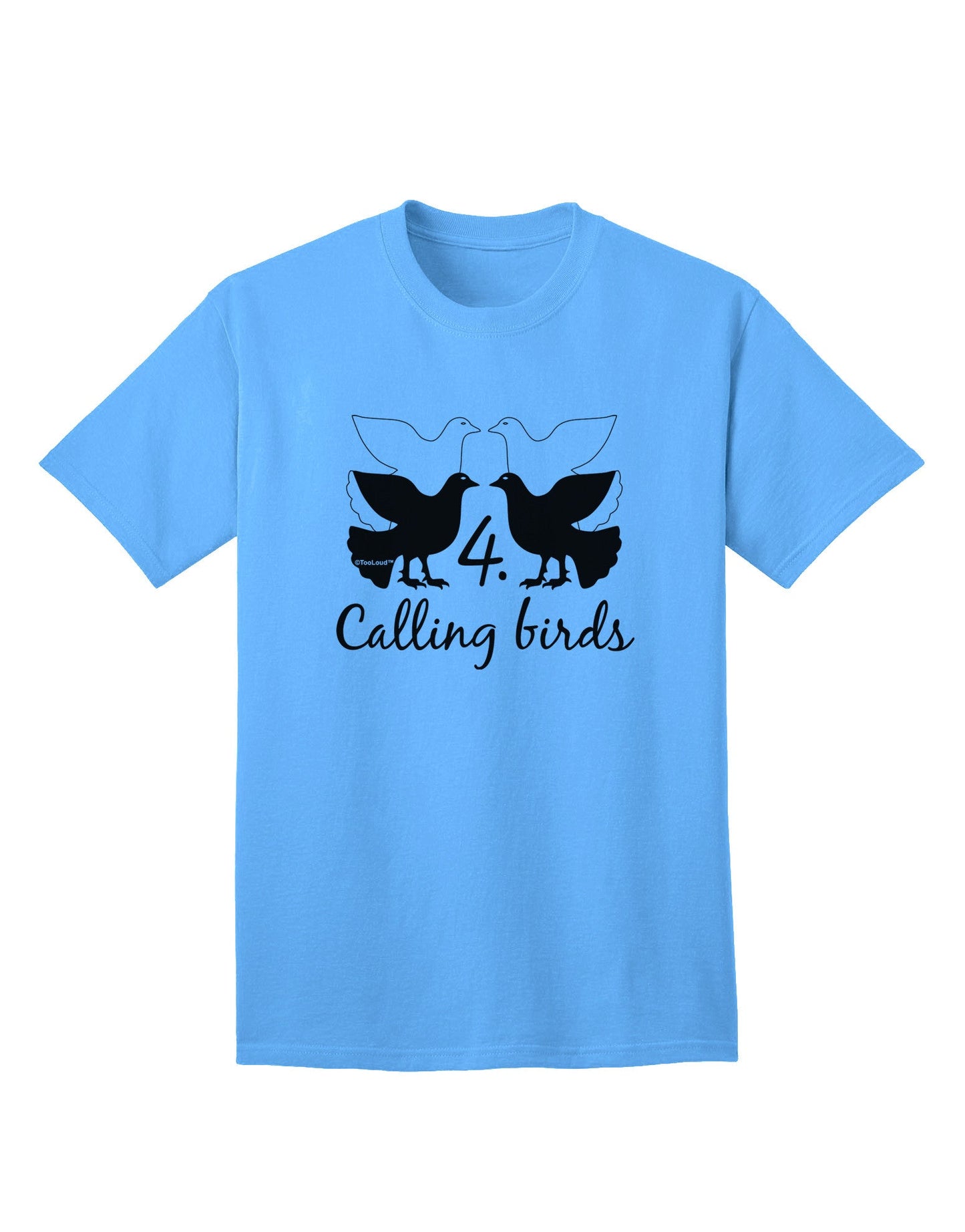 Four Calling Birds Premium Adult T-Shirt Collection-Mens T-shirts-TooLoud-Aquatic-Blue-Small-Davson Sales