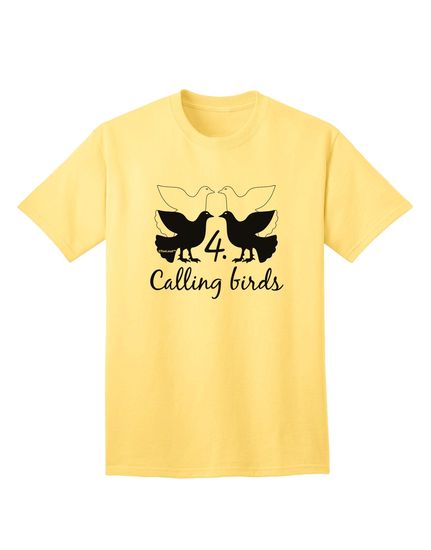Four Calling Birds Premium Adult T-Shirt Collection-Mens T-shirts-TooLoud-Yellow-Small-Davson Sales