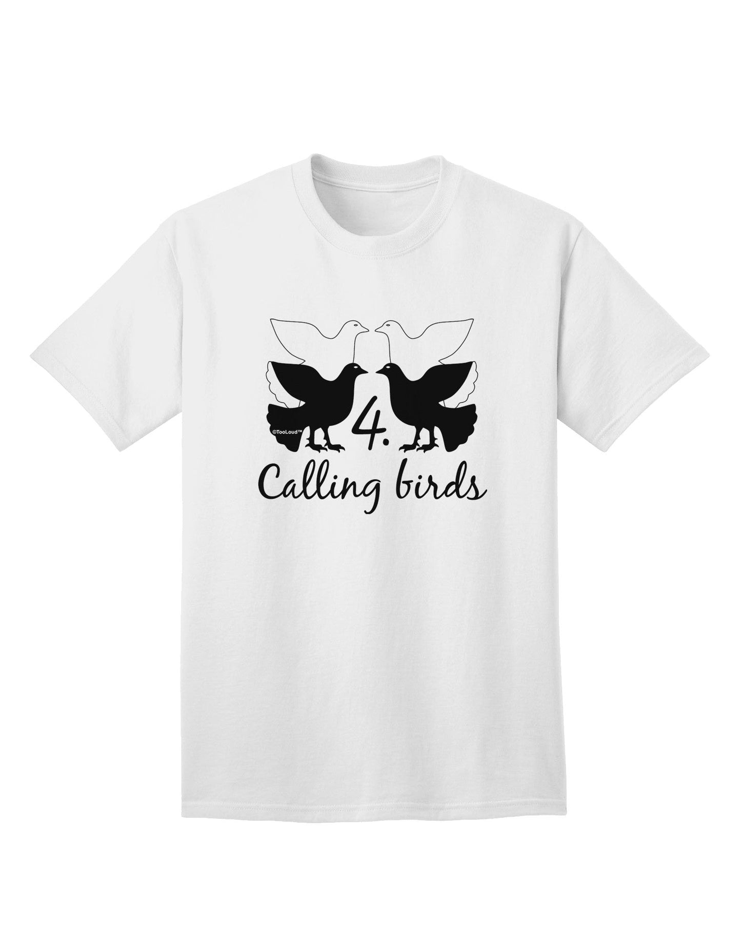 Four Calling Birds Premium Adult T-Shirt Collection-Mens T-shirts-TooLoud-White-Small-Davson Sales