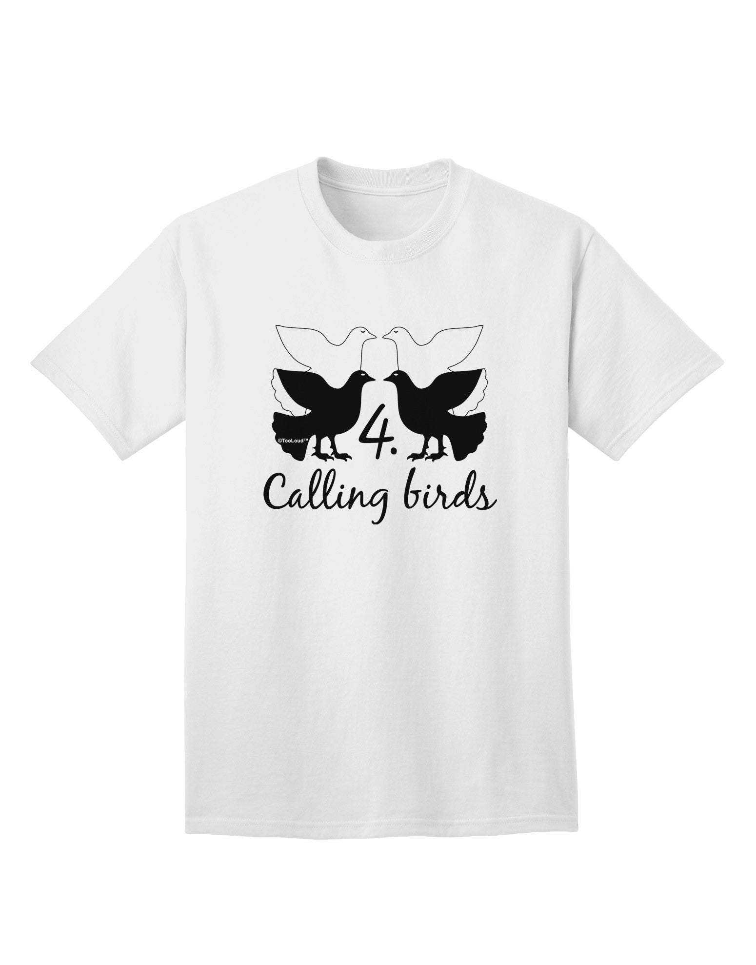 Four Calling Birds Premium Adult T-Shirt Collection-Mens T-shirts-TooLoud-White-Small-Davson Sales