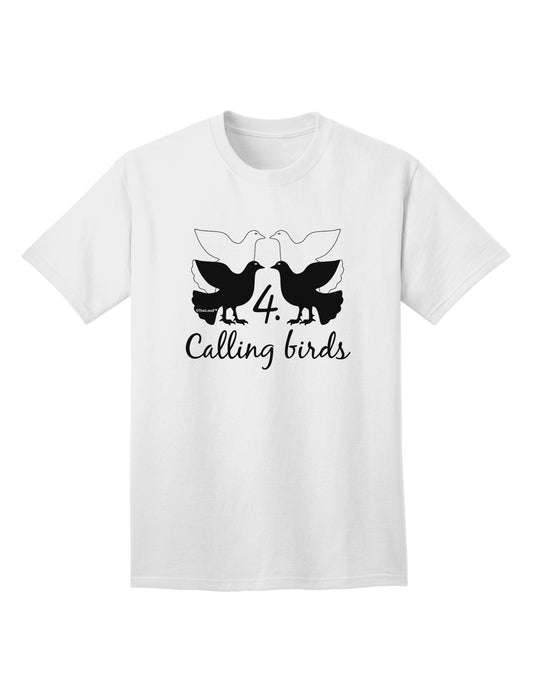 Four Calling Birds Premium Adult T-Shirt Collection-Mens T-shirts-TooLoud-White-Small-Davson Sales