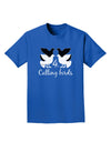 Four Calling Birds Text Adult Dark T-Shirt-Mens T-Shirt-TooLoud-Royal-Blue-Small-Davson Sales