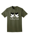 Four Calling Birds Text Adult Dark T-Shirt-Mens T-Shirt-TooLoud-Military-Green-Small-Davson Sales