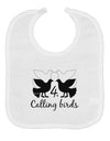 Four Calling Birds Text Baby Bib