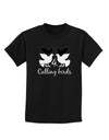 Four Calling Birds Text Childrens Dark T-Shirt-Childrens T-Shirt-TooLoud-Black-X-Small-Davson Sales