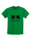 Four Calling Birds Text Childrens T-Shirt-Childrens T-Shirt-TooLoud-Kelly-Green-X-Small-Davson Sales