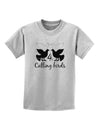 Four Calling Birds Text Childrens T-Shirt-Childrens T-Shirt-TooLoud-AshGray-X-Small-Davson Sales