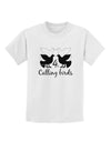 Four Calling Birds Text Childrens T-Shirt-Childrens T-Shirt-TooLoud-White-X-Small-Davson Sales