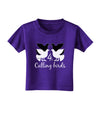 Four Calling Birds Text Toddler T-Shirt Dark-Toddler T-Shirt-TooLoud-Purple-2T-Davson Sales