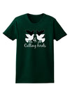 Four Calling Birds Text Womens Dark T-Shirt-TooLoud-Forest-Green-Small-Davson Sales