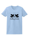 Four Calling Birds Text Womens T-Shirt-Womens T-Shirt-TooLoud-Light-Blue-X-Small-Davson Sales