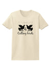 Four Calling Birds Text Womens T-Shirt-Womens T-Shirt-TooLoud-Natural-X-Small-Davson Sales