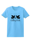 Four Calling Birds Text Womens T-Shirt-Womens T-Shirt-TooLoud-Aquatic-Blue-X-Small-Davson Sales