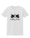 Four Calling Birds Text Womens T-Shirt-Womens T-Shirt-TooLoud-White-X-Small-Davson Sales