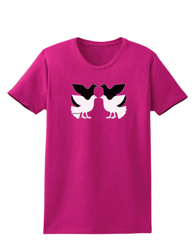 Four Calling Birds Womens Dark T-Shirt-TooLoud-Hot-Pink-Small-Davson Sales