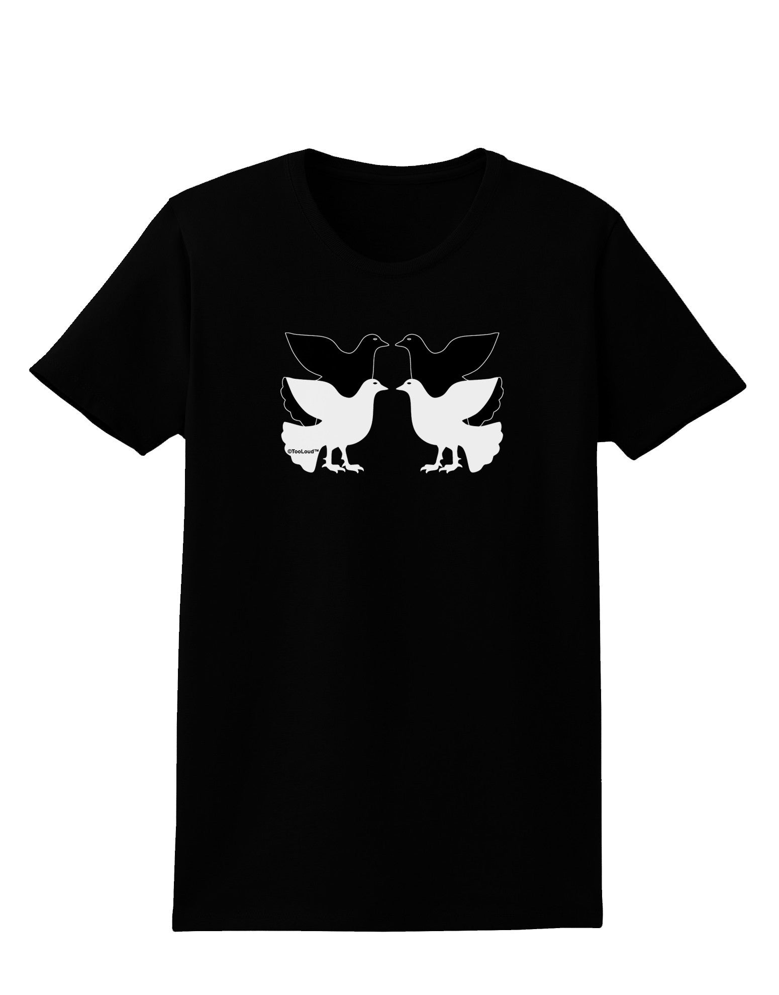 Four Calling Birds Womens Dark T-Shirt-TooLoud-Black-X-Small-Davson Sales