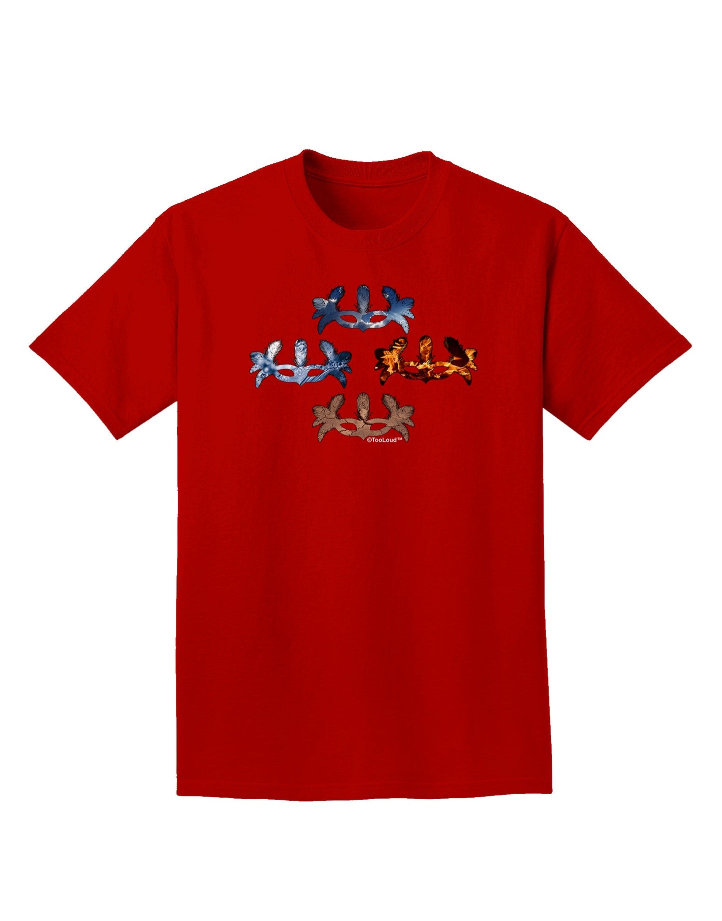 Four Elemental Masquerade Masks Adult Dark T-Shirt by TooLoud-Mens T-Shirt-TooLoud-Red-Small-Davson Sales