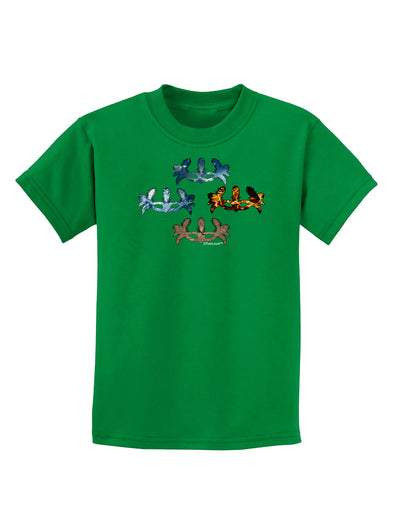 Four Elemental Masquerade Masks Childrens Dark T-Shirt by TooLoud-Childrens T-Shirt-TooLoud-Kelly-Green-X-Small-Davson Sales