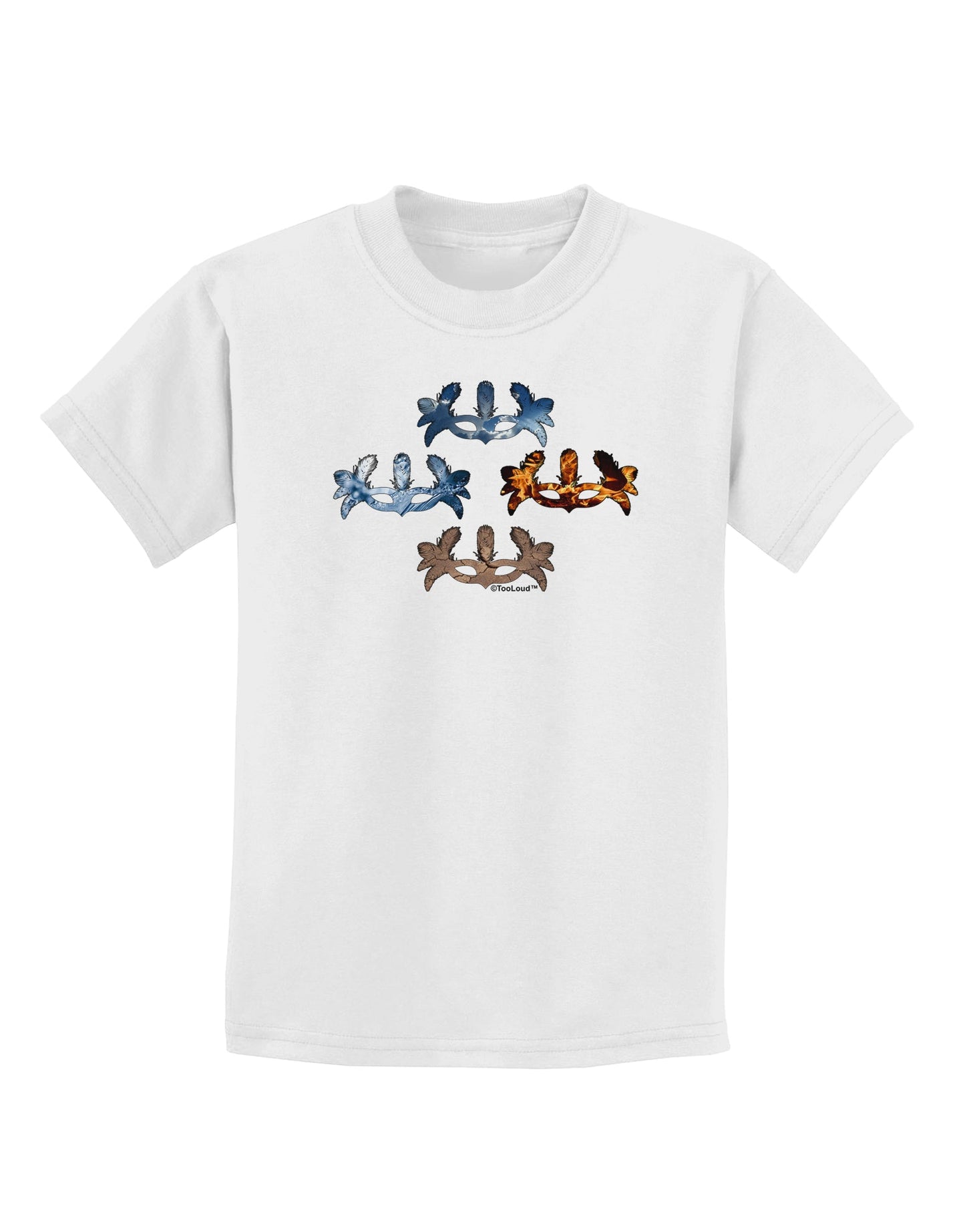 Four Elemental Masquerade Masks Childrens T-Shirt by TooLoud-Childrens T-Shirt-TooLoud-White-X-Small-Davson Sales