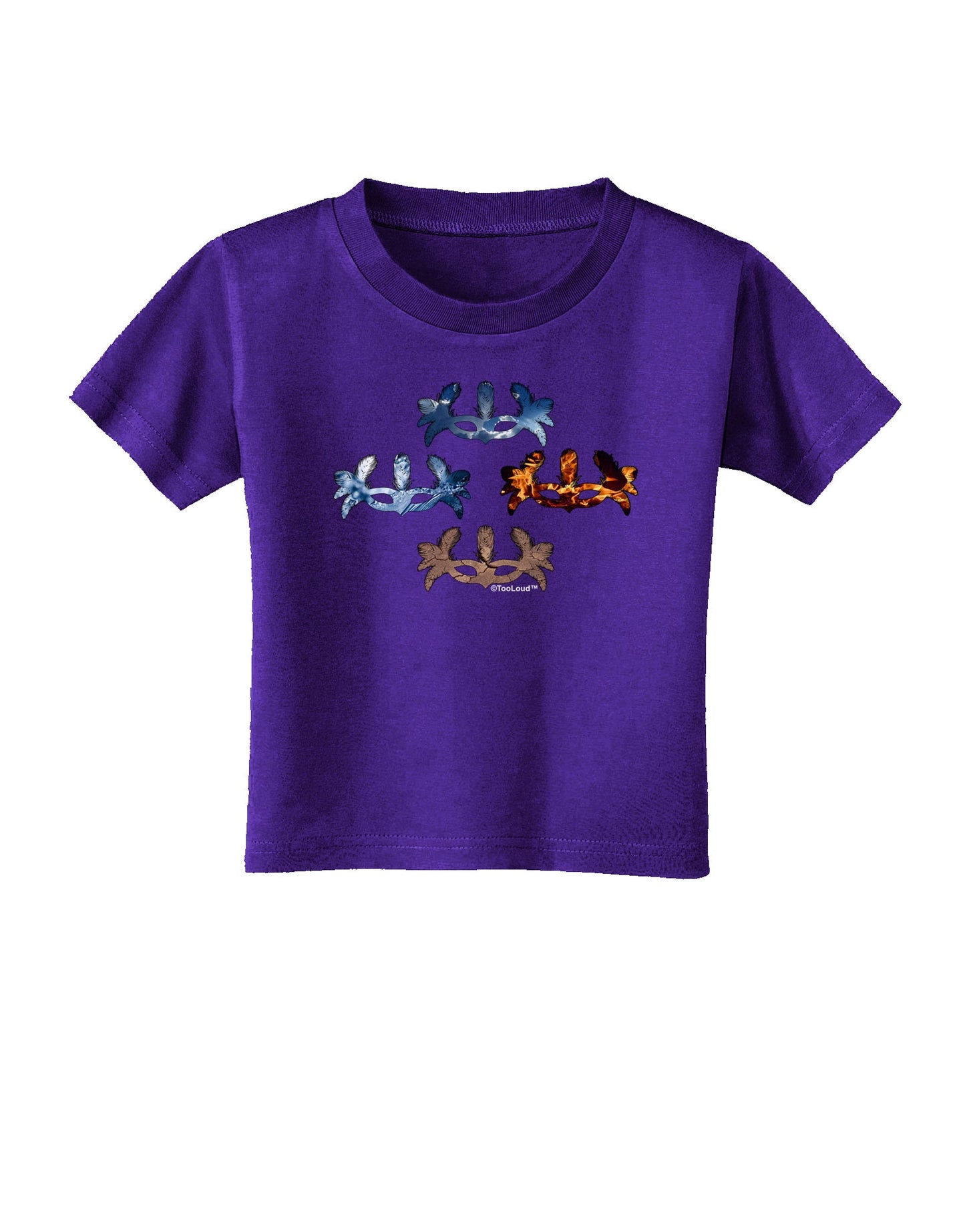 Four Elemental Masquerade Masks Toddler T-Shirt Dark by TooLoud-Toddler T-Shirt-TooLoud-Purple-2T-Davson Sales