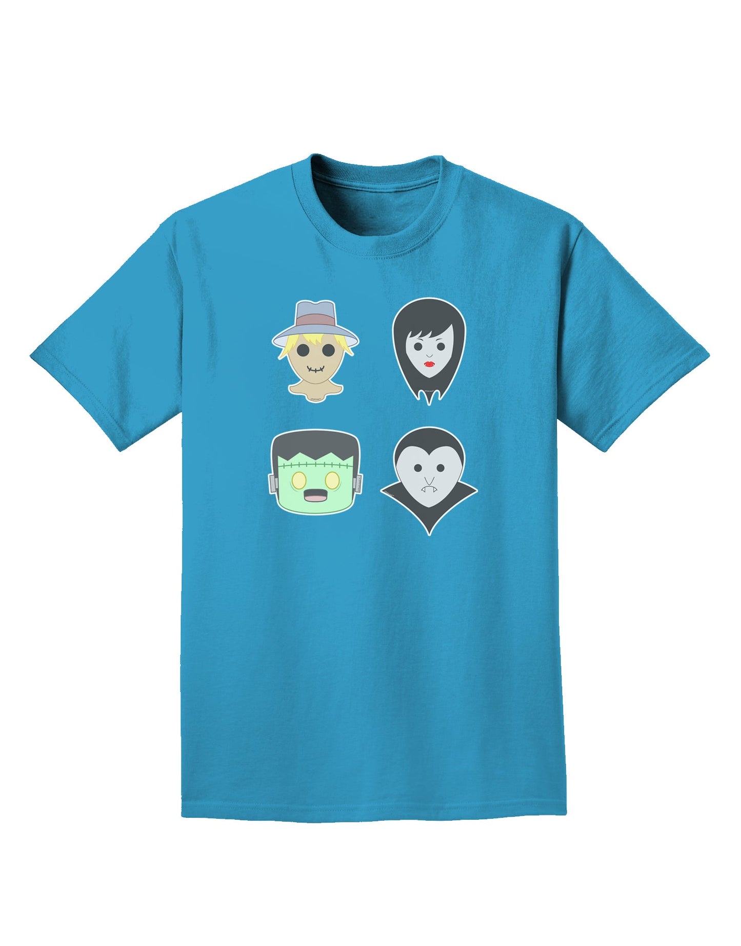 Four Lil Monsters - Halloween Design Adult Dark T-Shirt-Mens T-Shirt-TooLoud-Turquoise-Small-Davson Sales