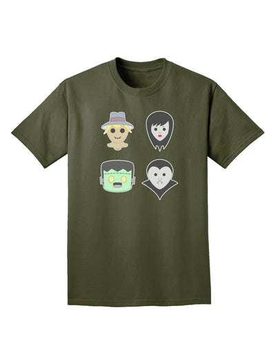 Four Lil Monsters - Halloween Design Adult Dark T-Shirt-Mens T-Shirt-TooLoud-Military-Green-Small-Davson Sales