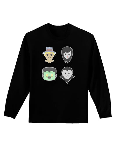 Four Lil Monsters - Halloween Design Adult Long Sleeve Dark T-Shirt-TooLoud-Black-Small-Davson Sales