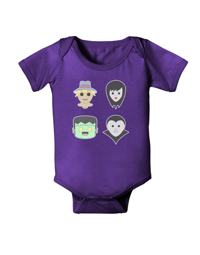 Four Lil Monsters - Halloween Design Baby Romper Bodysuit Dark-Baby Romper-TooLoud-Purple-06-Months-Davson Sales