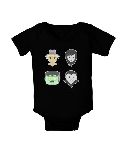 Four Lil Monsters - Halloween Design Baby Romper Bodysuit Dark-Baby Romper-TooLoud-Black-06-Months-Davson Sales